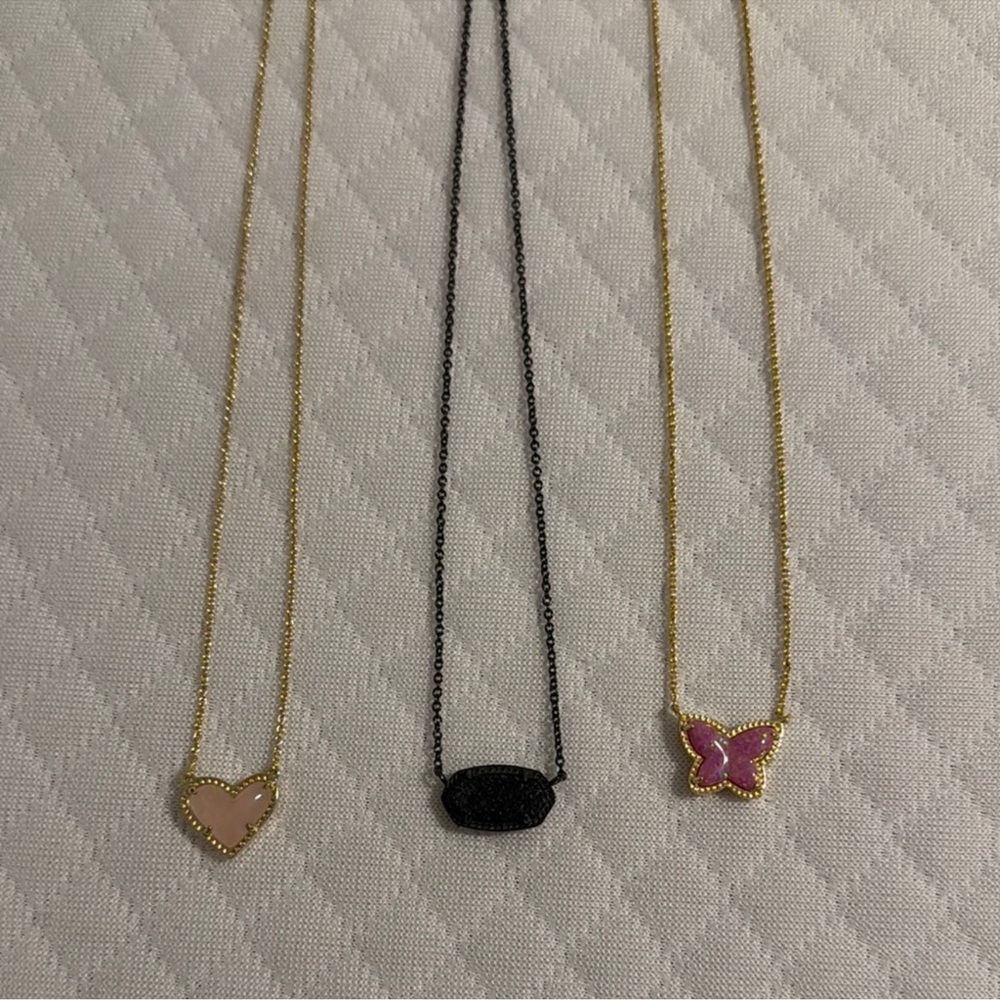 Gold and Pink Butterfly Necklace